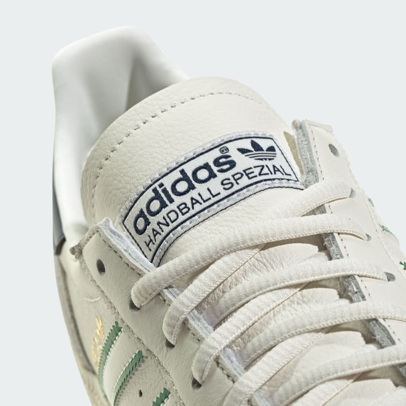 White adidas sneakers with green hotsell